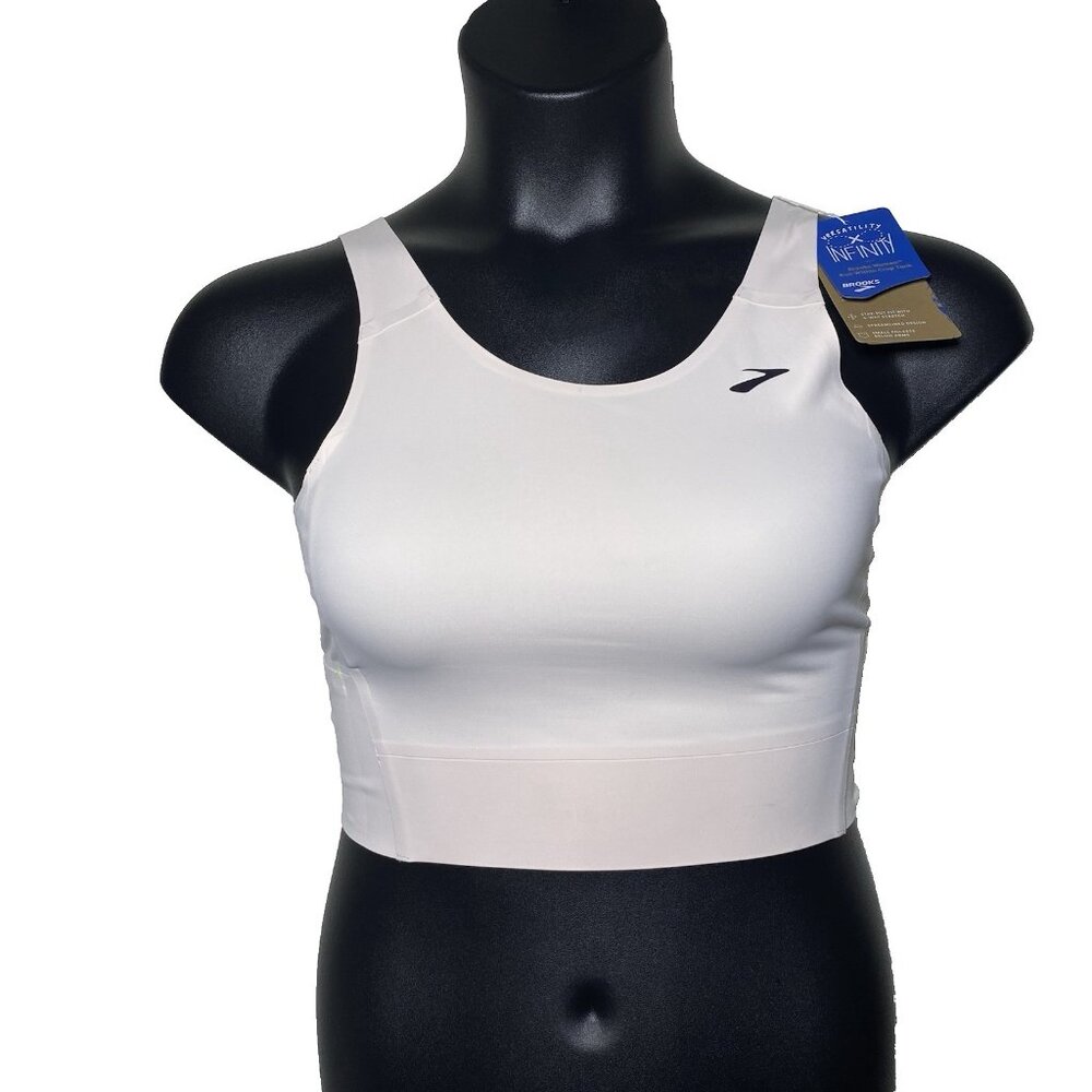 Brooks Women's White High-Support Sports Bra - Picture 10 of 10